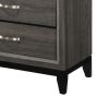 5 Drawer Transitional Chest with Chamfered Feet and Curved Handles, Gray