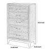 5 Drawer Transitional Chest with Chamfered Feet and Curved Handles, Gray