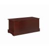 Traditional Style Lift Top Wooden Chest with Carved Details, Dark Brown