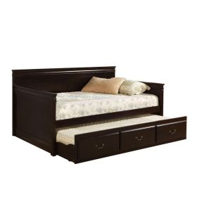 Traditional Style Wooden Daybed with Trundle, Brown
