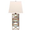 Metal Table Lamp Set of 2 with X Shape Design and Mirror Front,Multicolor