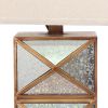 Metal Table Lamp Set of 2 with X Shape Design and Mirror Front,Multicolor