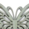Set of 2 Wooden Butterfly Wall Plaque with Cutout Detail, Light Gray
