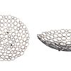 Decorative Metal Tray Set of 2 with Mesh Design and Ball Support,Gold and Black