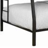 Horizontal Slatted Metal Full Over Queen Bunk Bed with 2 Ladders, Black