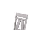Wooden Side Chair with Fabric Upholstered Seat, Set of 2, White and Gray
