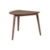Mid Century Triangular Corner Table with Grain Details, Walnut Brown