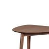 Mid Century Triangular Corner Table with Grain Details, Walnut Brown