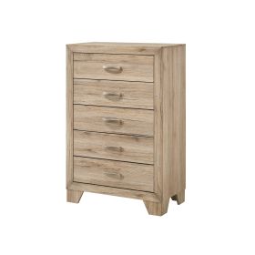 Wooden Chest with 5 Storage Drawers, Brown