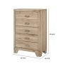 Wooden Chest with 5 Storage Drawers, Brown