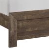 Rustic Panel Design Wooden Queen Size Bed with Block Legs Support, Brown