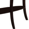 Oval Top Wooden Sofa Table with Glass Insert and Open Shelf, Espresso Brown