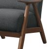 Fabric Upholstered Accent Chair with Curved Armrests, Gray