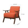 Fabric Upholstered Accent Chair with Curved Armrests, Orange