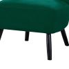 Upholstered Armless Accent Chair with Flared Back and Button Tufting, Green