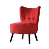 Upholstered Armless Accent Chair with Flared Back and Button Tufting, Red