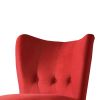 Upholstered Armless Accent Chair with Flared Back and Button Tufting, Red