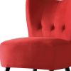 Upholstered Armless Accent Chair with Flared Back and Button Tufting, Red