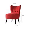 Upholstered Armless Accent Chair with Flared Back and Button Tufting, Red