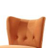 Upholstered Armless Accent Chair with Flared Back and Button Tufting, Orange