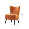 Upholstered Armless Accent Chair with Flared Back and Button Tufting, Orange