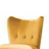 Upholstered Armless Accent Chair with Flared Back and Button Tufting, Yellow