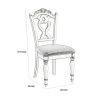Victorian Style Writing Desk Chair with Engraved Backrest, Antique White