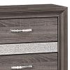 2 Drawer Wooden Nightstand with 1 Hidden Jewelry Drawers, Gray and Silver