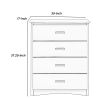 Transitional Wooden Chest with 4 Drawers and Recessed Handles, Gray