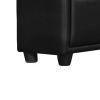 5 Drawer Leatherette Wooden Frame Chest with Tapered legs, Black