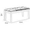 Button Tufted Faux Leather Upholstered Wooden Bench, Espresso Brown