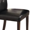 Faux Leather Upholstered Side Chair with Button Tufting, Set of 2, Brown