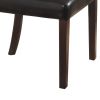 Faux Leather Upholstered Side Chair with Button Tufting, Set of 2, Brown