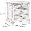 Cottage 2 Drawer Nightstand with Molded Details and Bun feet, Antique White