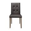 Leatherette Side Chair with Tufted Backrest, Set of 2, Espresso Brown