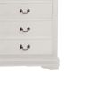 5 Drawer Wooden Chest with Metal Hanging Pulls and Bracket Feet, White