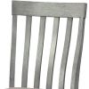 Vertical Slatted Curved Back Side Chair with Fabric Seat, Set of 2, Gray