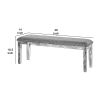 Rectangular Style Wooden Bench with Fabric Upholstered Seat, Gray