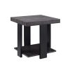 Wood and Metal 3 Piece Cocktail Table Set, Gray and Black