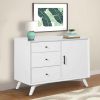 Wooden Accent Cabinet with 3 Drawers and 1 Door, White