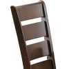 Faux Leather Upholstered Wooden Side Chair with Ladder Back Design, Set of 2, Brown