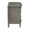 Wooden Nightstand with 3 Spacious Drawers and Knobs, Gray