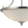 3 Bulb Bowl Style Glass Pendant Fixture with Metal Frame, Silver and White