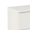 2 Drawer Wooden Nightstand with Metal Base and Bar Handles, White