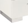 2 Drawer Wooden Nightstand with Metal Base and Bar Handles, White