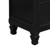 Umi 2 Drawer Wooden nightstand with Tapered Legs and Metal Rings, Black