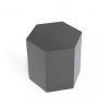 Contemporary High Gloss Hexagonal Wooden End Table, Medium, Gray