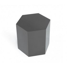 Contemporary High Gloss Hexagonal Wooden End Table, Medium, Gray