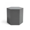 Contemporary High Gloss Hexagonal Wooden End Table, Medium, Gray