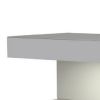 Contemporary Squared C Shaped Wooden Nightstand with LED Light, Gray